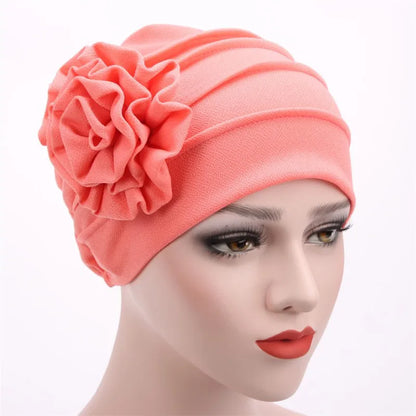 KepaHoo Women's Hats Spring Summer Floral Beanie Hat Muslim Stretch Turban Hat Cap Hair Loss Headwear Hijib Cap.