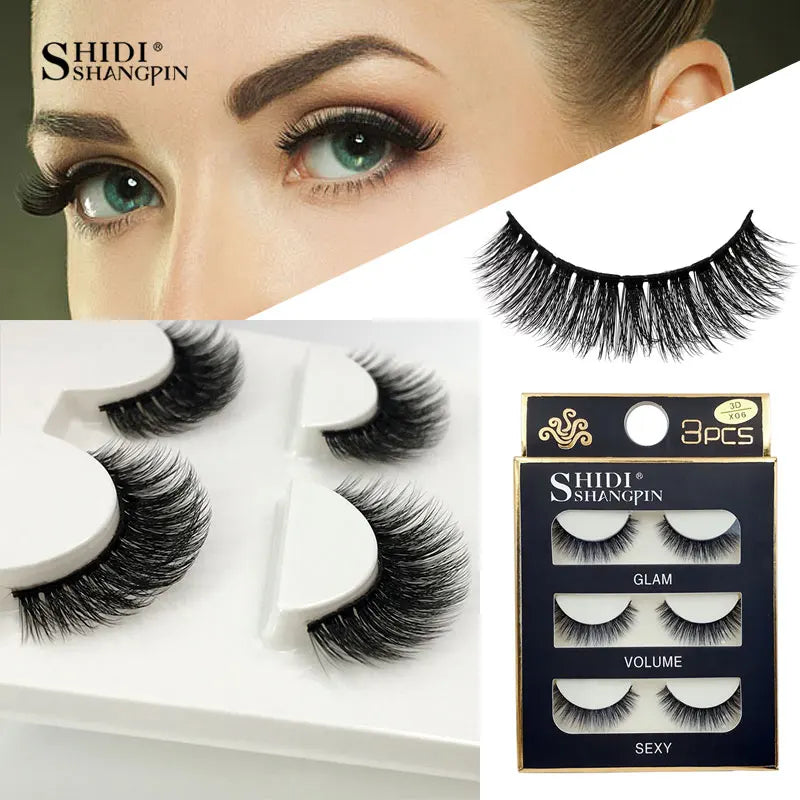 3 Pairs natural false eyelashes thick makeup real 3d mink lashes soft eyelash extension fake eye lashes long mink eyelashes 3d.