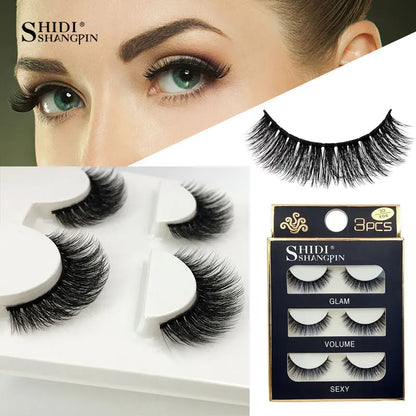 3 Pairs natural false eyelashes thick makeup real 3d mink lashes soft eyelash extension fake eye lashes long mink eyelashes 3d.