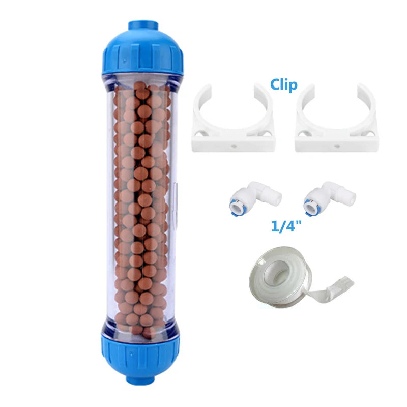 T33 Housing DIY Fill Shell With Filter Cartridge Alkaline balls/Maifan Stone/activated carbon/Resin/KDF for Aquarium purifier.