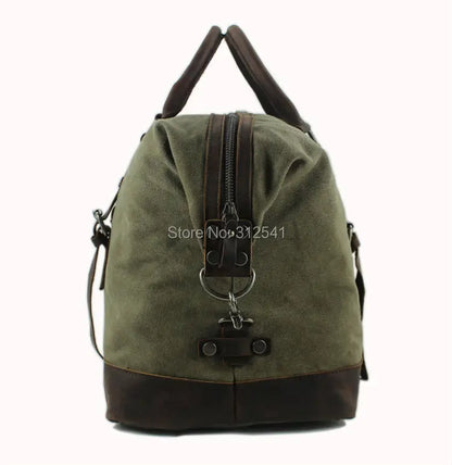 Vintage military Leinwand Leder männer reisetaschen Tragen auf Gepäck taschen Männer Duffel taschen reise tote große wochenende Tasche Übernachtung.