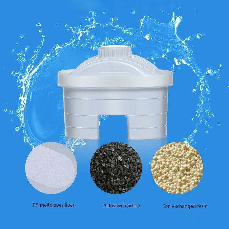 DMWD 2.5L 4 Layers Home Water Purifier Water Filter Kettle Healthy Drinking Water Maker Filter Jug With 2pcs Core.