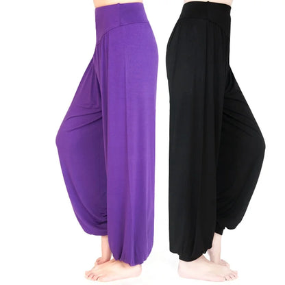 Women Yoga Pants Women Plus Size Sports Pants Yoga Leggings Colorful Bloomers Dance Yoga TaiChi Pants Modal WomenTrousers.