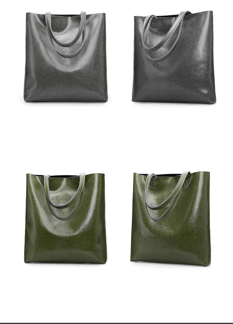 Cow Leather Bag Ladies Genuine Leather Handbags Big Women Bag Large Vintage Female 2023 Office Hand Shoulder Bags For Women Tote