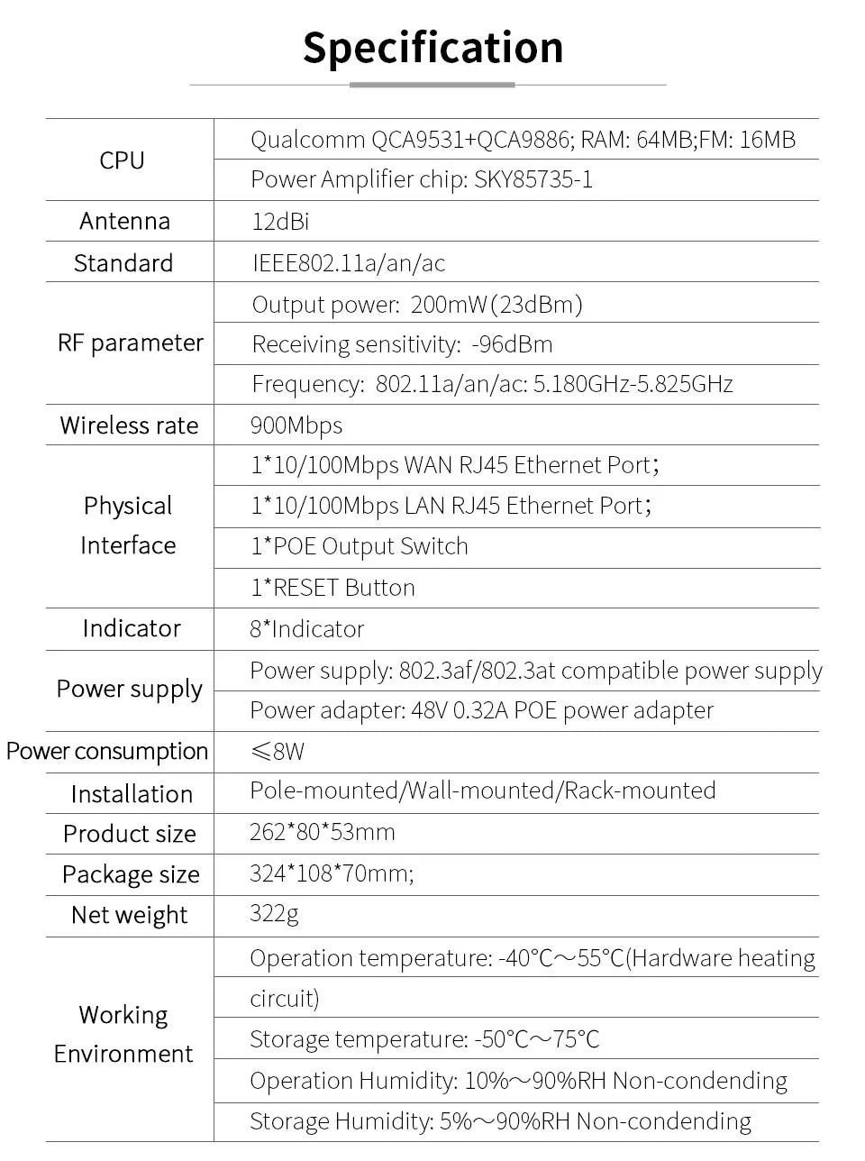 COMFAST 5.8G 900Mbps Outdoor CPE WiFi Router 1-11KM long range Extender High Power WI-FI Wireless Bridge AP/Repeater/Amplifier.