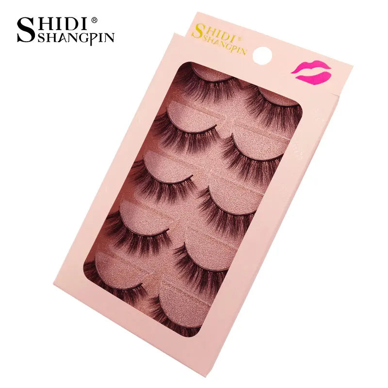 SHIDISHANGPIN 5 Pairs Eyelashes Natural Mink Eyelashes Fluffy 3d Mink Lashes Thick False Lashes Makeup Fake Eyelashes cilios.