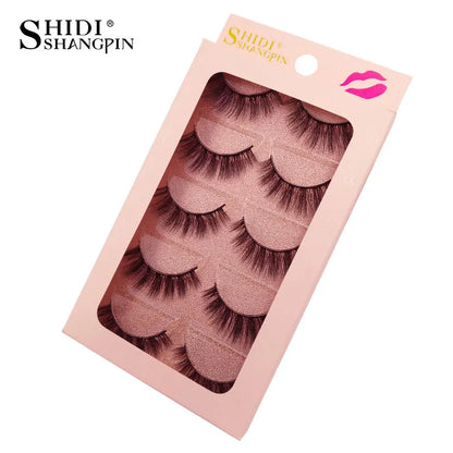 SHIDISHANGPIN 5 Pairs Eyelashes Natural Mink Eyelashes Fluffy 3d Mink Lashes Thick False Lashes Makeup Fake Eyelashes cilios.