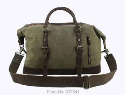 Vintage military Leinwand Leder männer reisetaschen Tragen auf Gepäck taschen Männer Duffel taschen reise tote große wochenende Tasche Übernachtung.