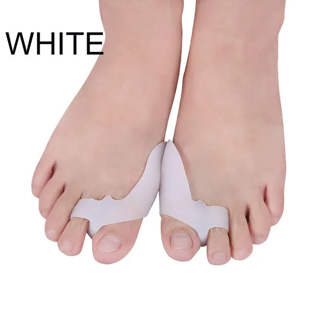 2pcs=1pair Silicone Two Hole Toe Separator Gel Foot Finger Protector Bunion Orthopedic Hallux Valgus Guard Straightener Pedicure.