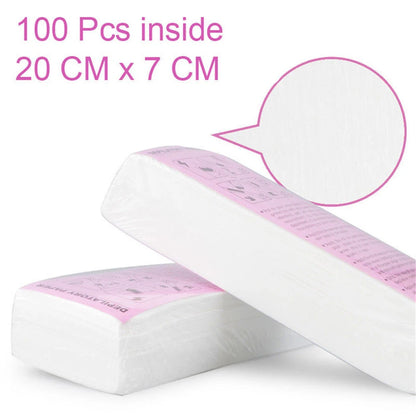 100pcs Removal Nonwoven Body Cloth Hair Remove Wax Paper Rolls Hair Removal Epilator Wax Strip Paper Roll P2.