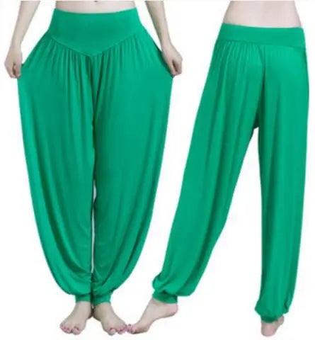 Women Yoga Pants Women Plus Size Sports Pants Yoga Leggings Colorful Bloomers Dance Yoga TaiChi Pants Modal WomenTrousers.