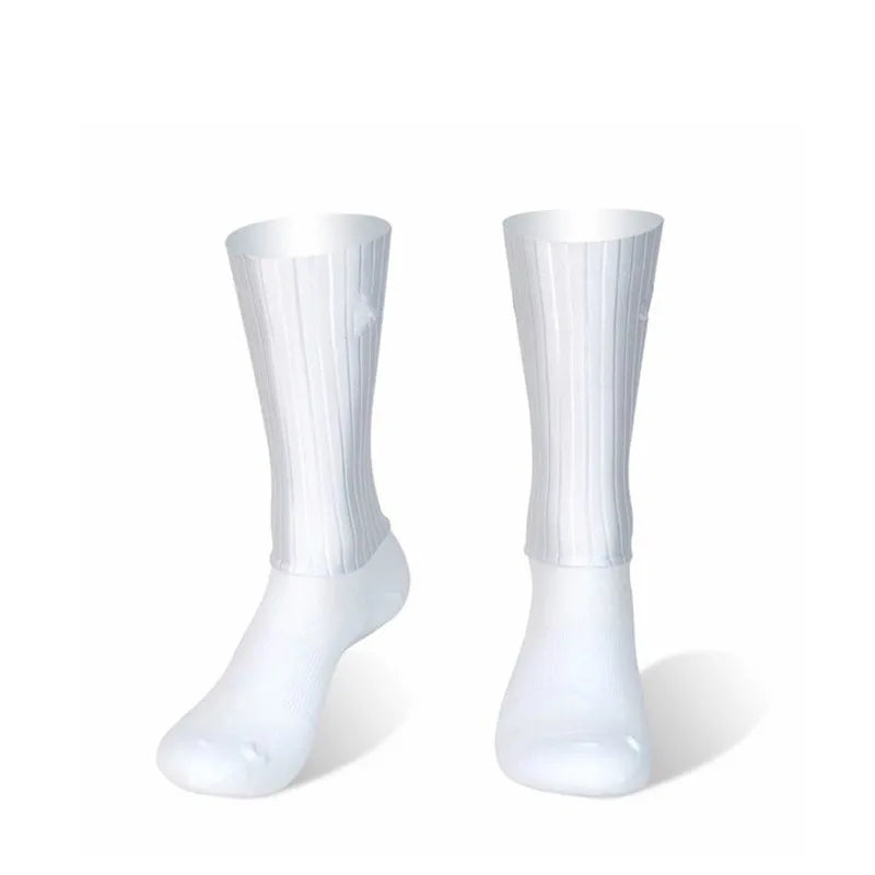 Anti Slip Silicone Summer Aero Socks Whiteline Cycling Socks Men Bicycle Sport Running Bike Socks Calcetines Ciclismo.