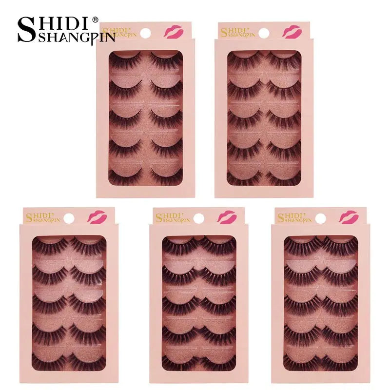 SHIDISHANGPIN 5 Pairs Eyelashes Natural Mink Eyelashes Fluffy 3d Mink Lashes Thick False Lashes Makeup Fake Eyelashes cilios.