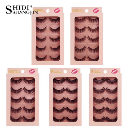 SHIDISHANGPIN 5 Pairs Eyelashes Natural Mink Eyelashes Fluffy 3d Mink Lashes Thick False Lashes Makeup Fake Eyelashes cilios.