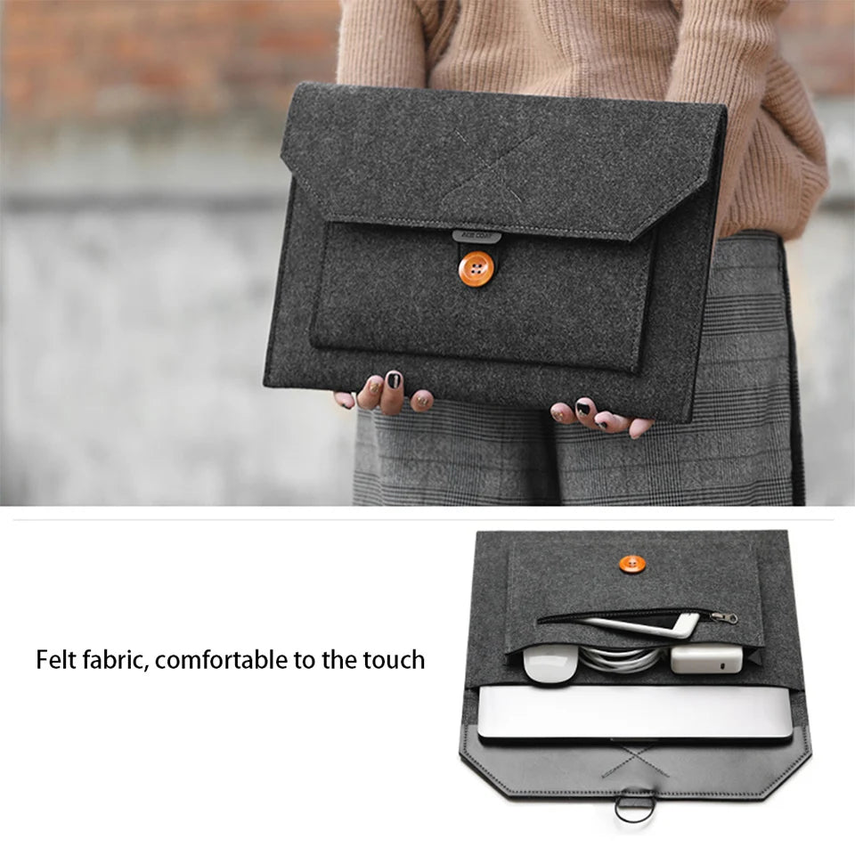 11.6/13/14/15"Laptop Sleeve Felt Ultralight Notebook Tablet Pad Case Multi-pocket Pouch Bag Briefcases for Apple Macbook/ Asus