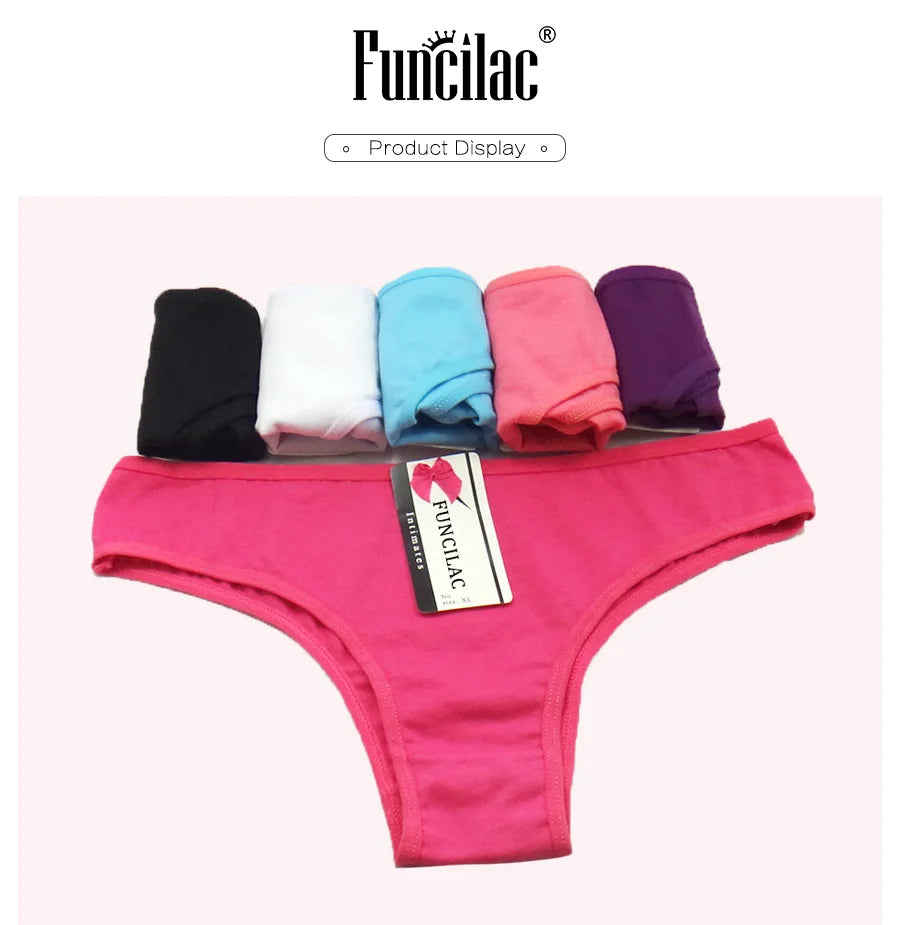 Women Underwear Cotton Sexy Everyday Ladies Girls Panties Plus Size Briefs Intimates Lingerie Knickers 5 Pcs/set.