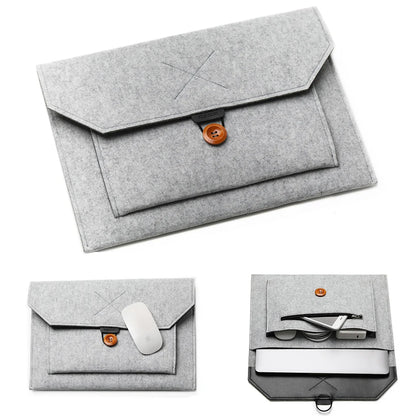 11.6/13/14/15"Laptop Sleeve Felt Ultralight Notebook Tablet Pad Case Multi-pocket Pouch Bag Briefcases for Apple Macbook/ Asus.