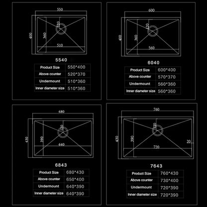 Large Size Single Kitchen Sink Handmade Brushed 304 Stainless Steel 3mm Thickness Single Bowl Bar Counter Kitchen Kinks