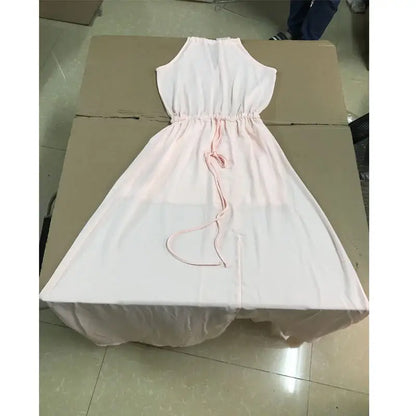 2025 sommer Maxi Lange Party Kleid Frauen Neckholder Vintage Ärmellose Hohe Split Boho Kleid 2XL Größe Sexy Strand Kleid Vestido.