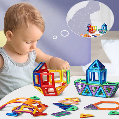 30-168PCS Medium Size Magnetic Building Blocks Magnet Designer Construction Set Montessori Educational Toys For Kids Gifts.