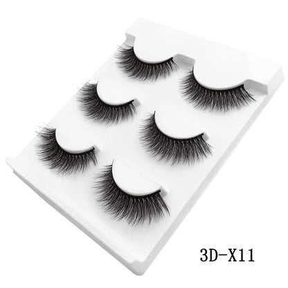 3 Pairs natural false eyelashes thick makeup real 3d mink lashes soft eyelash extension fake eye lashes long mink eyelashes 3d.