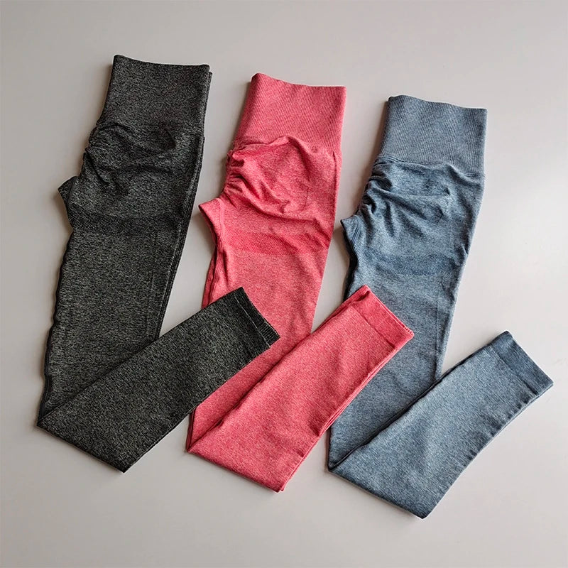 Nahtlose Damen-Leggings mit hoher Taille, schnell trocknend, elastisch, für Yoga, Fitness, Fitnessstudio, Jogginghose, Push-up-Leggings, Sportbekleidung