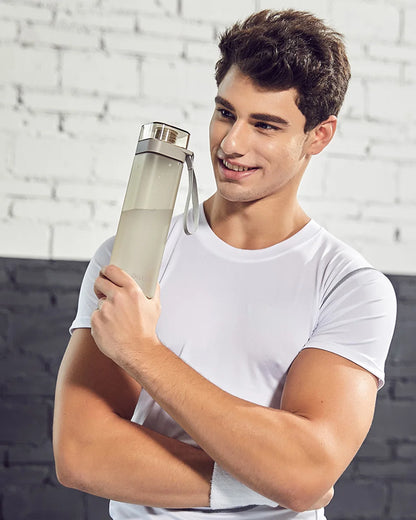 Fashion Square Frosted Plastic Water Bottle Portable Leakproof Transparent Gym Bottle Outdoor Sport Direct Drinking Cup BPA Free