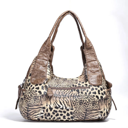 Angelkiss Women Handbags Leopard Shoulder Bag Top-handle Handbag Fashion Satchel Dumpling Shoulder Bag Tote Hobos Large Purse.