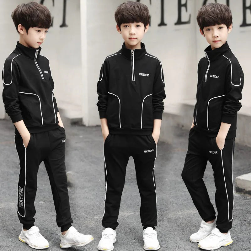 Spring Autumn Teenager Boys Clothing Sets Child Fashion Letter Sweatshirt + Pants 2Pcs Kids Tracksuit 4 5 6 7 8 9 10 11 12 Years.