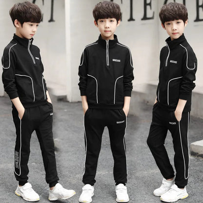 Spring Autumn Teenager Boys Clothing Sets Child Fashion Letter Sweatshirt + Pants 2Pcs Kids Tracksuit 4 5 6 7 8 9 10 11 12 Years.