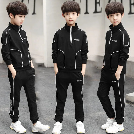 Spring Autumn Teenager Boys Clothing Sets Child Fashion Letter Sweatshirt + Pants 2Pcs Kids Tracksuit 4 5 6 7 8 9 10 11 12 Years.