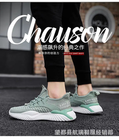 Lace-up Fashion Sneakers Men's Sports Shoes Comfortable Breathable Men Running Shoes Hot Sale Autumn Non-slip Training Shoes.