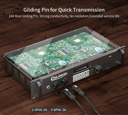 CNLINKO LP12 2~8 Pin Circular Connector with 1 Meter Cable Assemblies IP68 Waterproof Outdoor Industrial Electrical Connector.