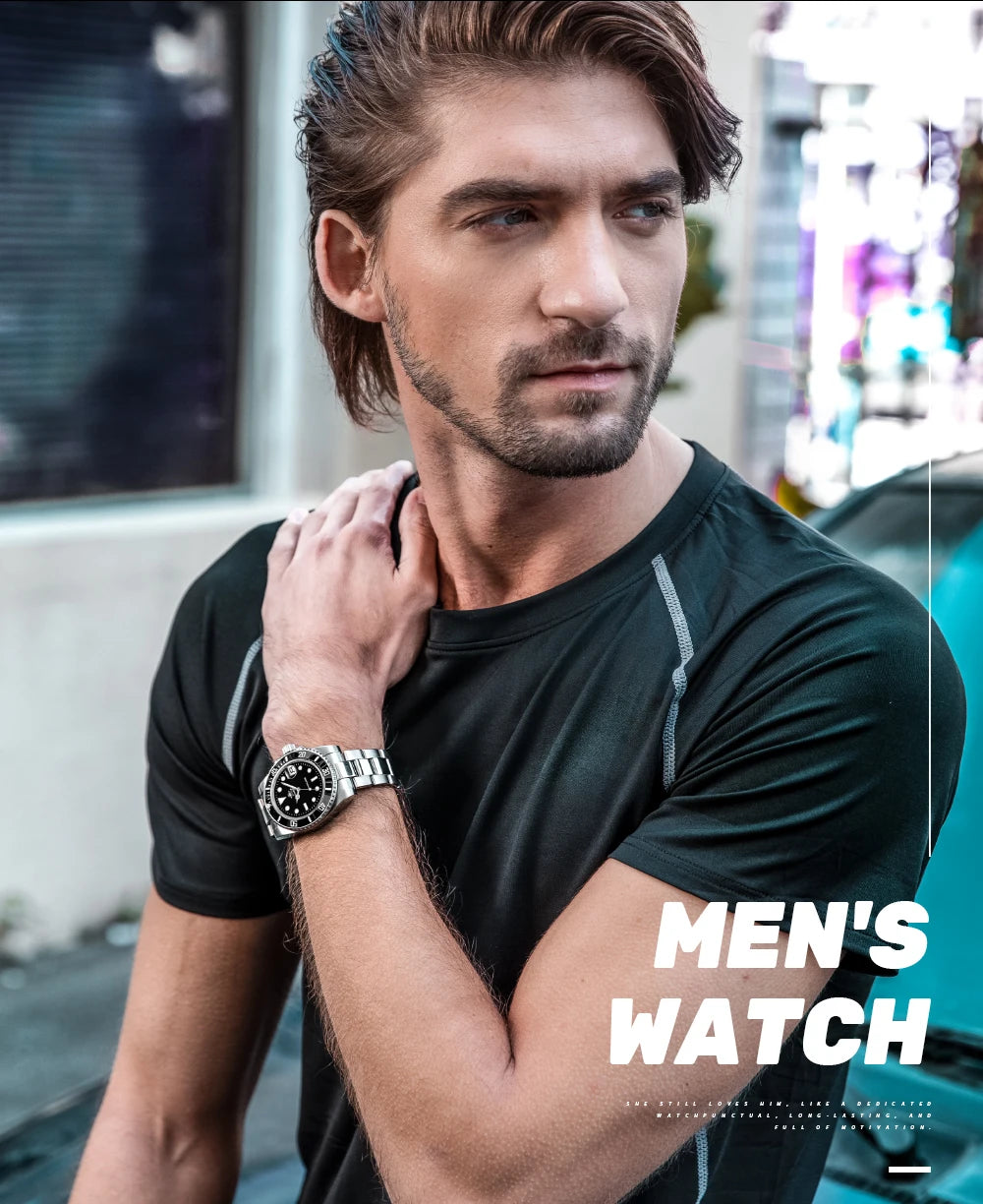 ADDIESDIVE Stainless Steel Watch Men's European and American Business Leisure Quartz Watch Waterproof Outdoor Sports Watch.