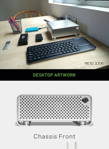 METALFISH MetalGear Plus Aluminum Mini HTPC Case Mini ITX Cases Computer Gaming PC Desktop Case Support DC ATX PSU.