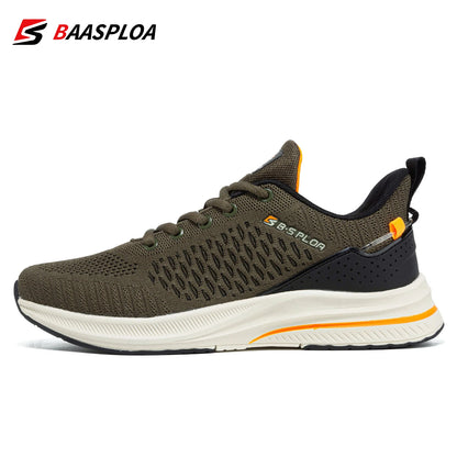 Baasploa New Running Shoes Men's Casual Lightweight Designer Mesh Sneakers Male Outdoor Breathable Lace-Up Sports Walking Shoes