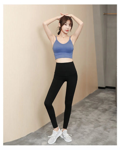 BIVIGAOS Micro Pressure Sharkskin Leggings Women Black Fitness Shaping Hip Lifting Leggings Skinny Slim Sport Workout Leggings