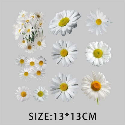 Cartoon Pflanze Blumen Aufkleber Wärmeübertragung PVC Patch Hitzeempfindliche Patches Bügelaufkleber auf Kleidung DIY Applikationen