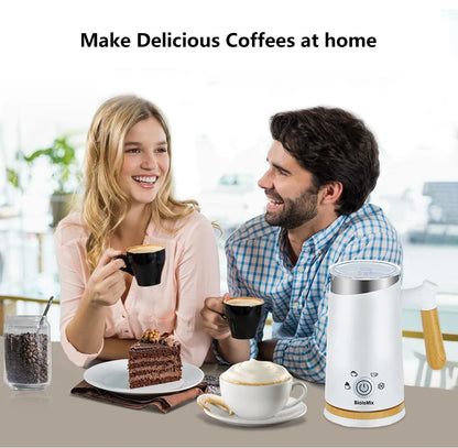 BioloMix NEW Automatic Hot and Cold Milk Frother Warmer for Latte, Foam Maker for Coffee, Hot Chocolates, Cappuccino.