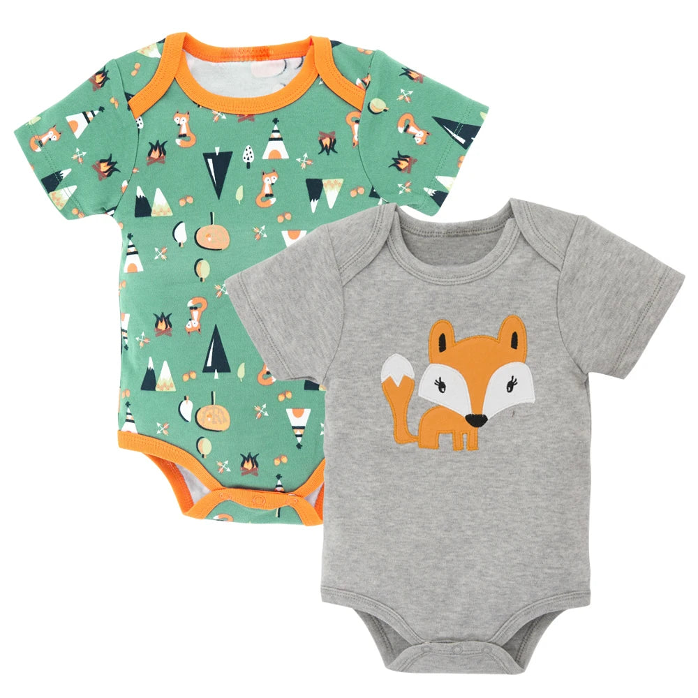 Honeyzone Sommer Baby Kleidung Säuglings Mädchen Strampler Nette Löwe Voller Druck Jungen Bodys 2 teile/satz Trottie Overalls Outfits Боди.