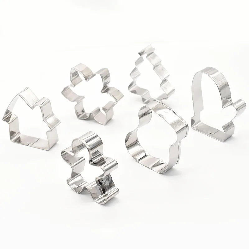 5Pcs/set Christmas Cookie Cutter Gingerbread Xmas Tree Mold Christmas Cake Decoration Tool Navidad Gift DIY Baking Biscuit Mould.