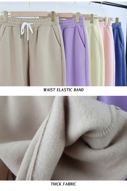 Spring autumn 2 Piece Set Women Casual Round Neck Long Sleeve Hoodies High Waist sweatpants Tracksuit Women workout sportswear.