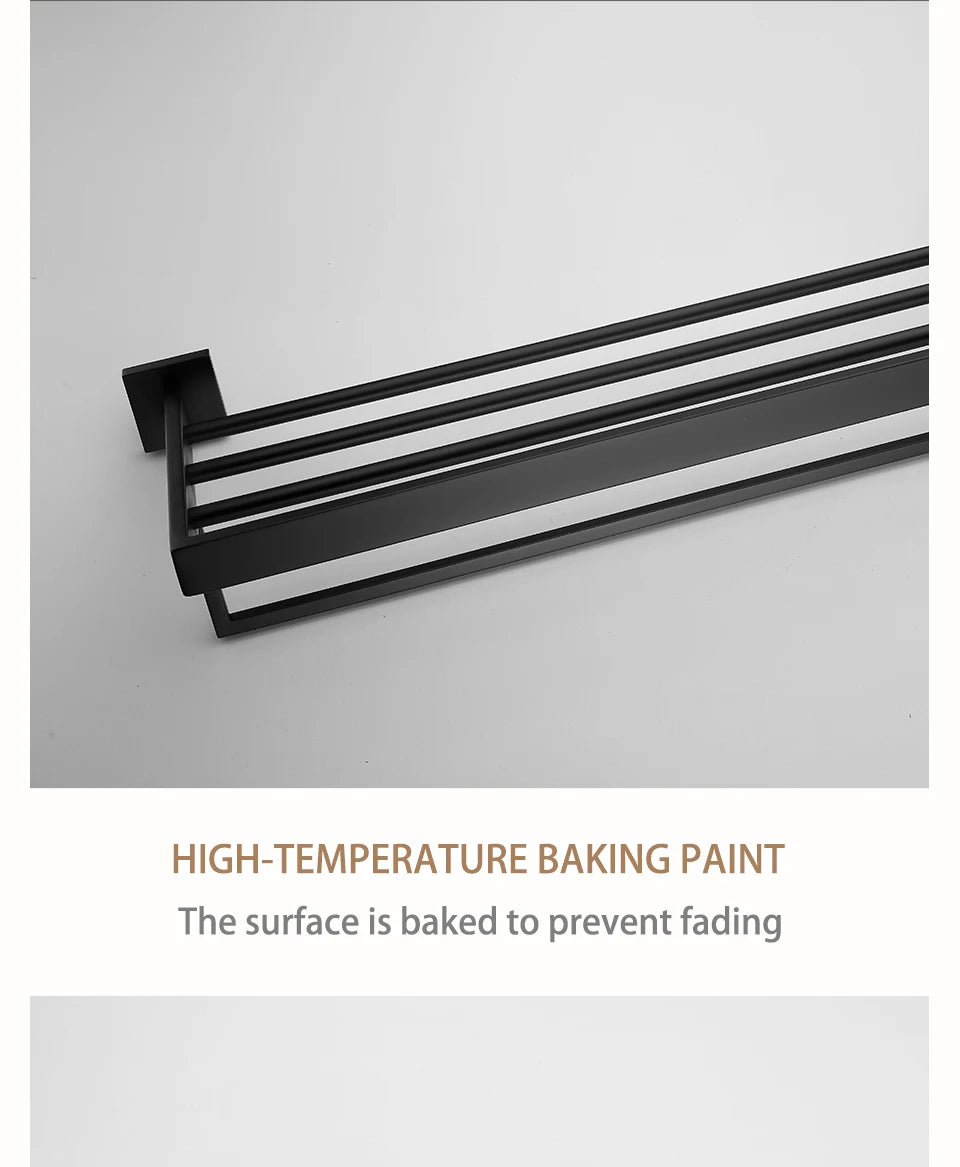 Mattschwarz Badezimmer Hardware Set Kit Zubehör Wandregal Handtuchhalter Rack Schiene Robe Aufhänger Toilettenbürste Rollenpapierhalter Schüssel