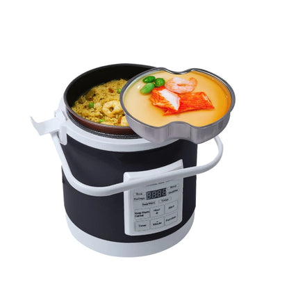 12V 24V Mini Car Rice Cooker 1.6L  car trucks electric soup porridge cooking machine food steamer warmer fast heating lunch box.