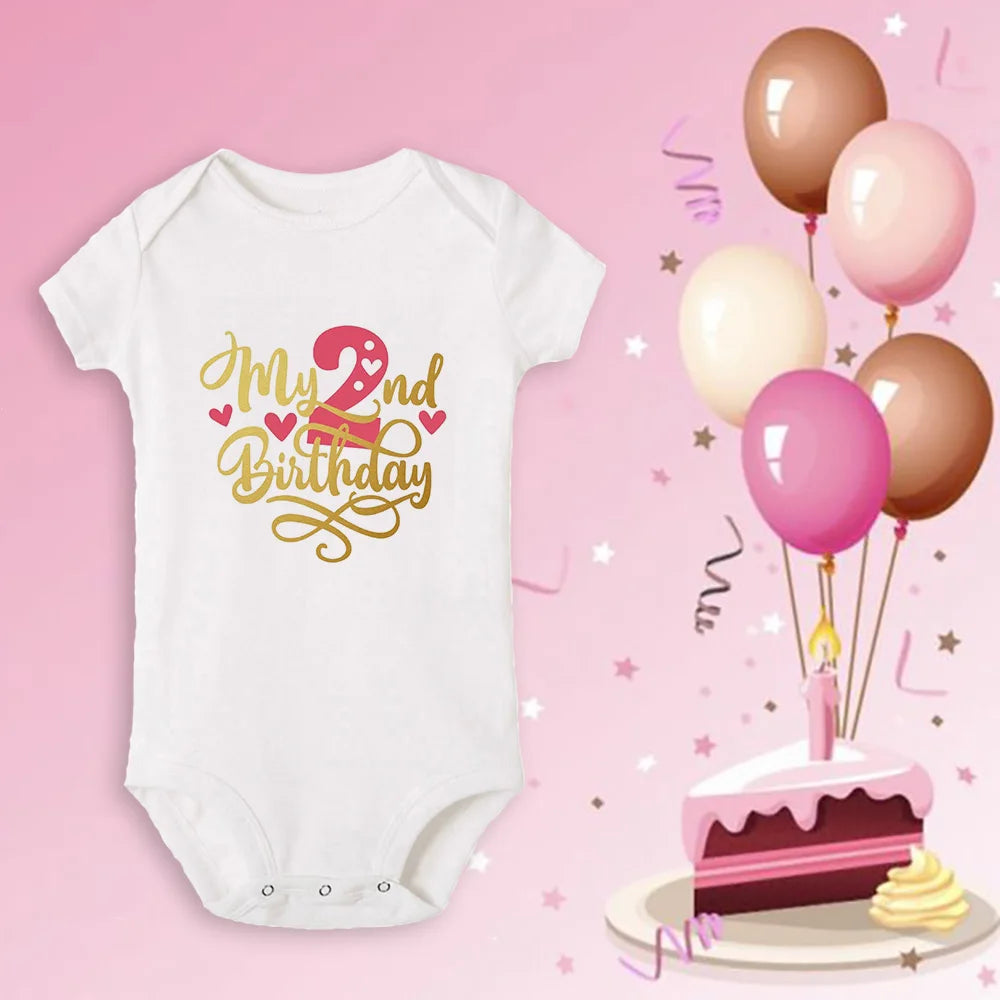 Neugeborenen Baby Ein Jahr Alt Geburtstag Bodys Jungen Mädchen Geboren Krabbeln Nette Drucken Overalls Kleinkind Infant Kleidung Geburtstag Geschenke