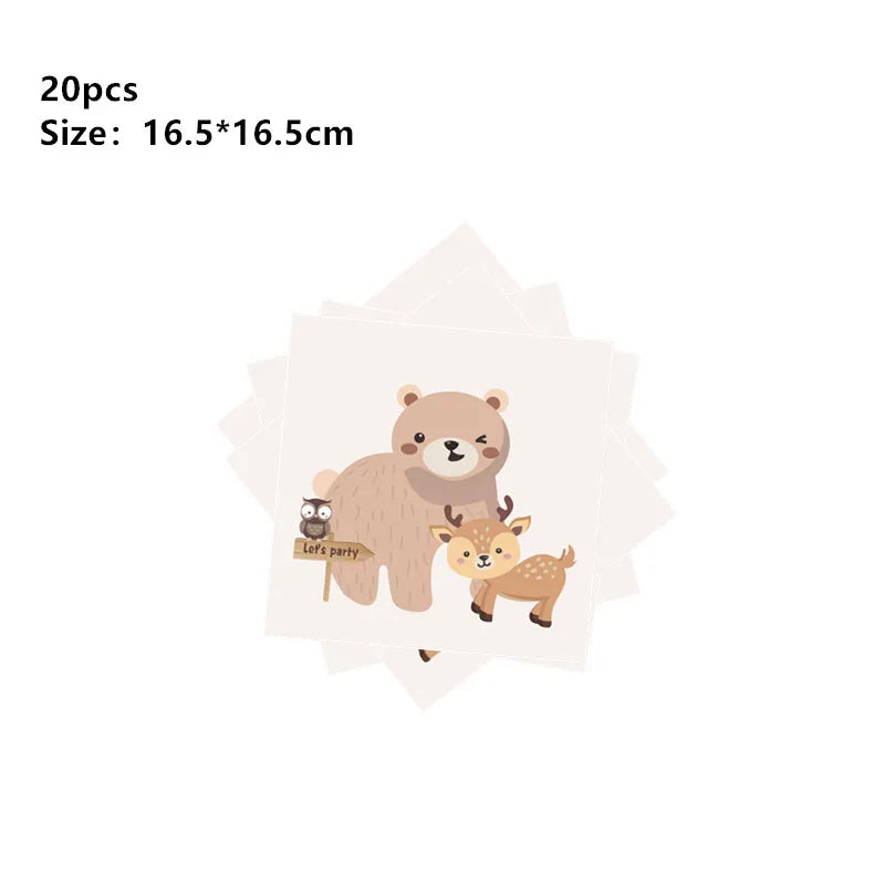 Dschungel Thema Partei Dekor Versorgung Einweg Geschirr Set Wald Tier Fuchs Hedgehog Ballon Baby Dusche Kid Geburtstag Kuchen Topper.