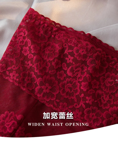 Women Lace High Waist Panties Sexy Mesh Girdle Waist Underwear Quality Plus Size Butt Lifter Knickers Tummy Slim Control Briefs.