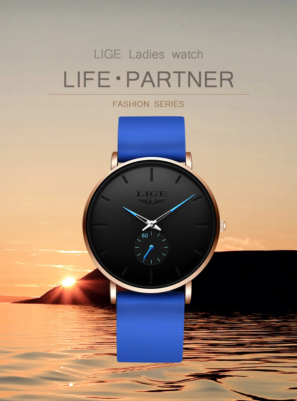 LIGE New Rose Gold Women Watch Business Quartz Watch Ladies Top Brand Luxury Female Wrist Watch Women Girl Clock Relogio Feminin.