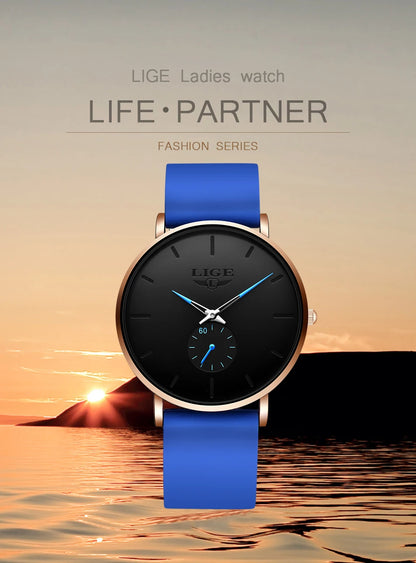 LIGE New Rose Gold Women Watch Business Quartz Watch Ladies Top Brand Luxury Female Wrist Watch Women Girl Clock Relogio Feminin.