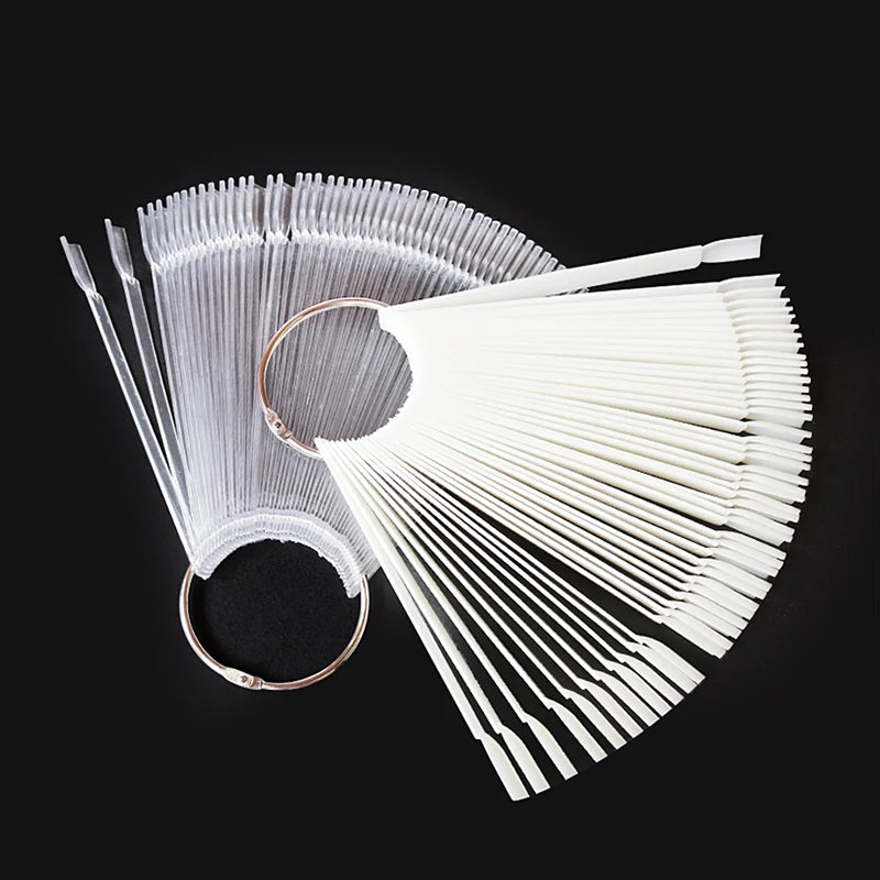80/50/20pcs Nail Display Sticks Nail Swatch False Nail Tips Nail Gel Polish Practice Clear Display Board for Nail Art Tools.